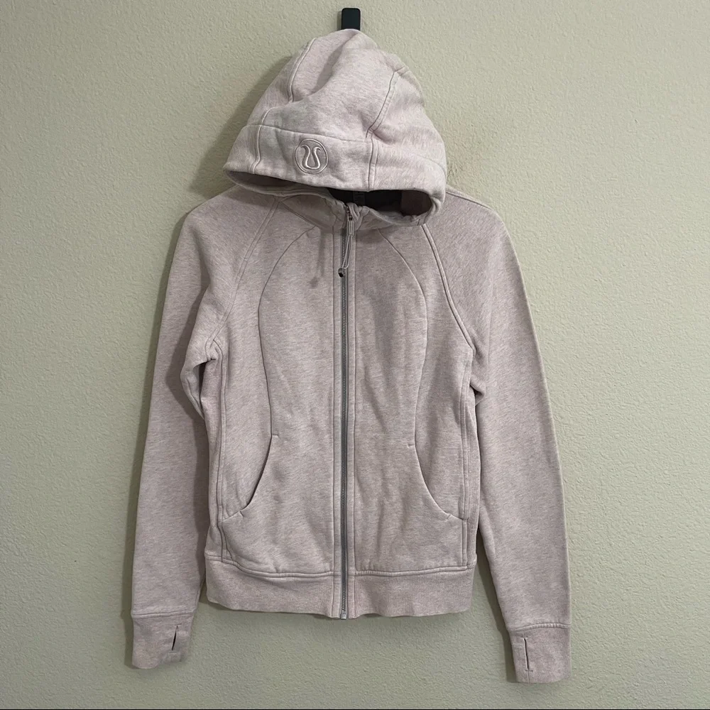 Lululemon Scuba Hoodie Light Cotton Fleece Full Zip Jacket Misty Pink 8 - Picture 5 of 14